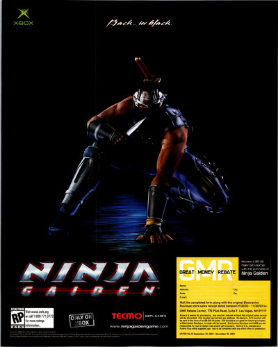 Xbox ninja gaiden back - gaiden, "back...