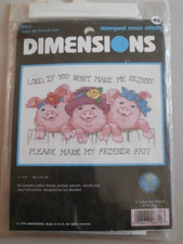 Dimensions stamped cross stitch kit - Pigs - Make My Friends Fat #6810