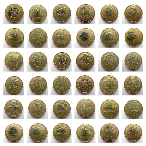 Old round one pound coins - old,