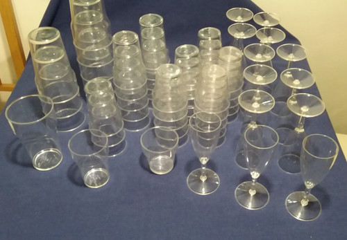 57x reusable plastic glasses - 57x,