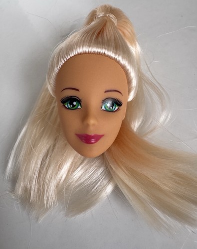 Blonde doll head green - head,