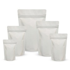 Matt white stand pouch - matt, up