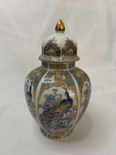Vintage peacock ginger jar - ginger,