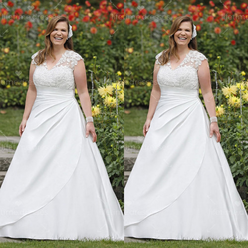 Satin wedding dresses line - wedding,
