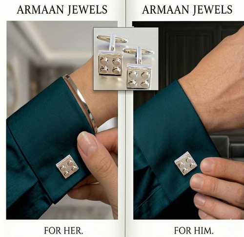Cufflinks steel platinum - cufflinks,