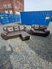 Brown 3 + 2 Seater Leather