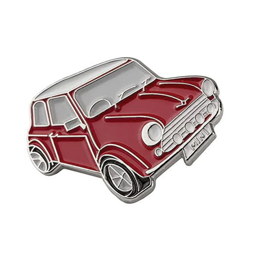 Red car mini - mini, enamel