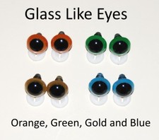 Glass like eyes with plastic - like,