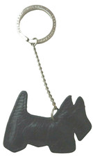 MULBERRY Terrier Scottie Dog Keyring - Black Croc Nile Leather (sold out)