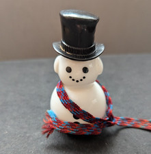 Vintage Snowman Figurine Avon Milk Glass Dapper Snowman Perfume Container