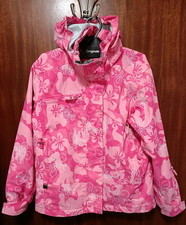 Girl age 10 Surfanic Sz 140 Pink Ski Winter Jacket Lots of Zip Pockets Good Cond