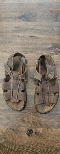 Sandals leather mens brown - sandals,