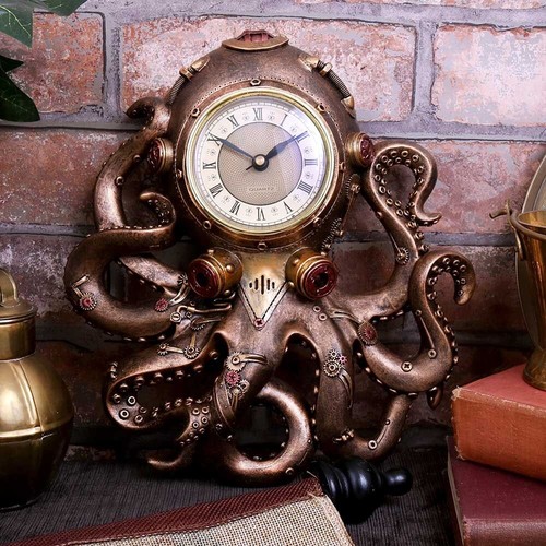 Steampunk octopus wall - octopus, clock
