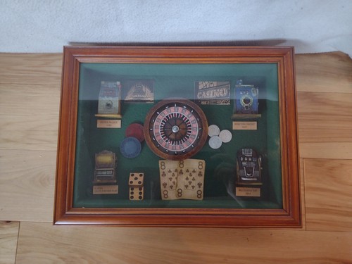 Vintage gambling shadow box - gambling,