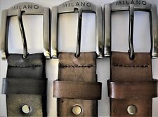 MENS LADIES REAL LEATHER HIGH QUALITY STYLISH JEANS TROUSER FORMAL WAIST BELT