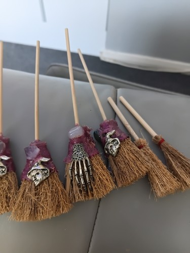 Wicca witch crystal brooms - witch, x6