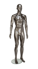 Male Mannequin Abstract Head Pewter Gloss Please Read Description Before Buying