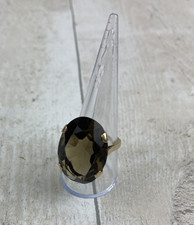 9C Gold Ring with Smokey Quartz Gemstone