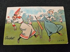 Vintage 1906 Edwardian Ladies Womens Cricket Players Postcard History FWCB