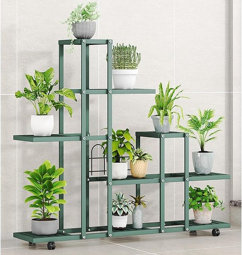 Tall metal plant shelf - shelf, rack