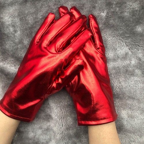 Shiny women leather gloves - women,