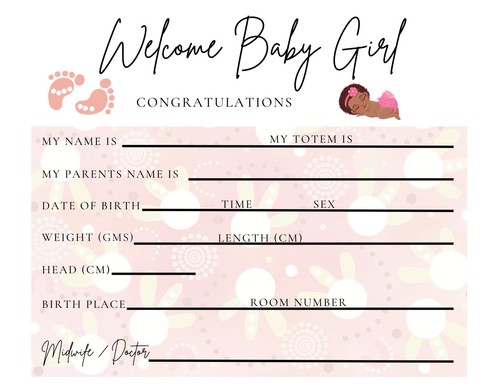 Welcome baby hospital cot card - cot,