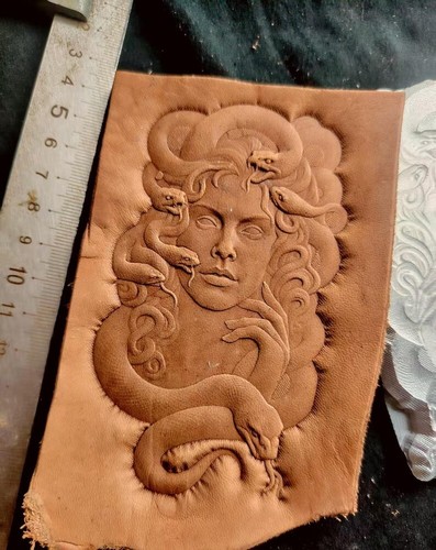 Medusa leather embossing diy - leather,