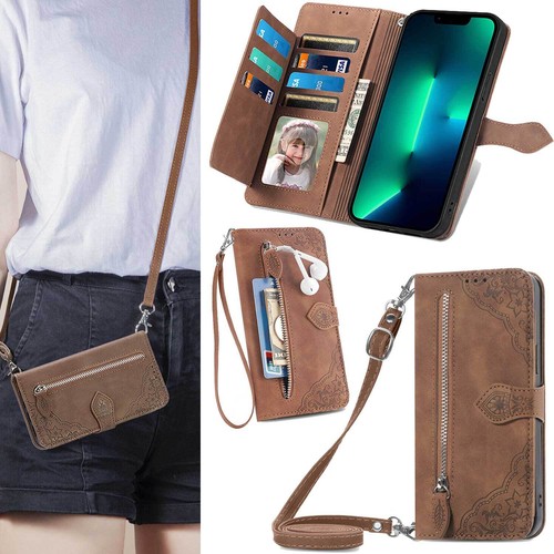 Brown crossbody leather - brown,
