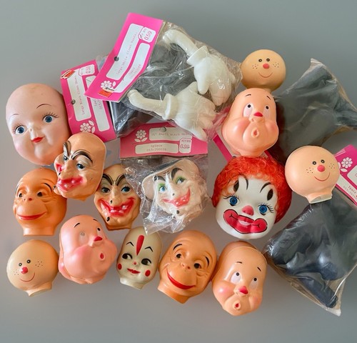 Vintage plastic doll faces - vintage,