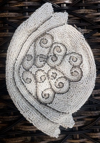 Antique vintage cream beaded - cream,