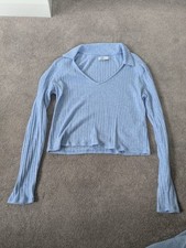 Hollister V Neck Collared Pale