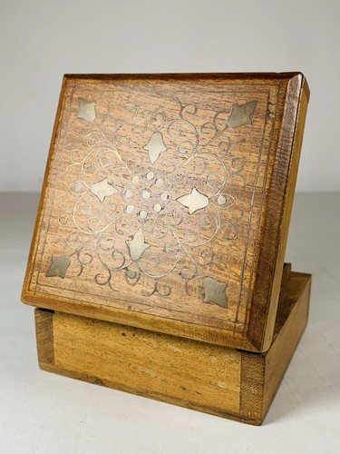 Vintage indian wooden - vintage, inlaid