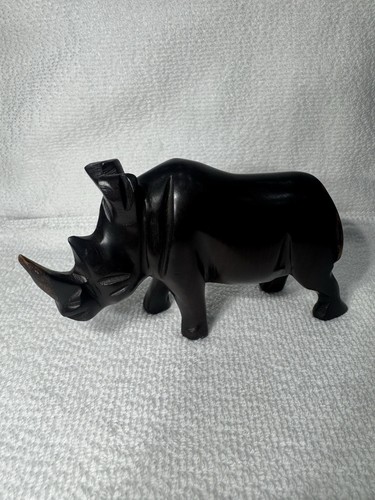 Vintage wooden rhino - vintage,