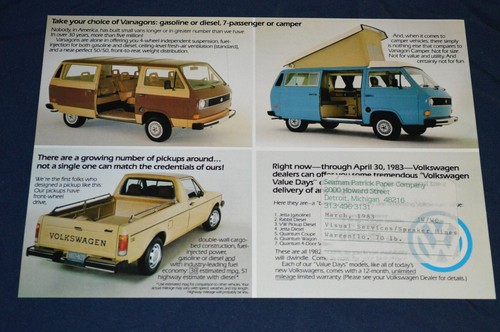1983 vanagon camper pickup - vw,