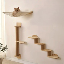 Cat Climbing Shelves, Wall Mounted Tree Tower & Scratching Posts, 3Pcs Set