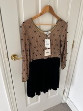 tba short black nude party dress urban outfitters size medium 10 12 silk Pom pom