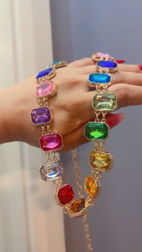 Rainbow beautiful gold chain - rainbow,