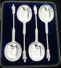 4 Large Cased Antique Sterling