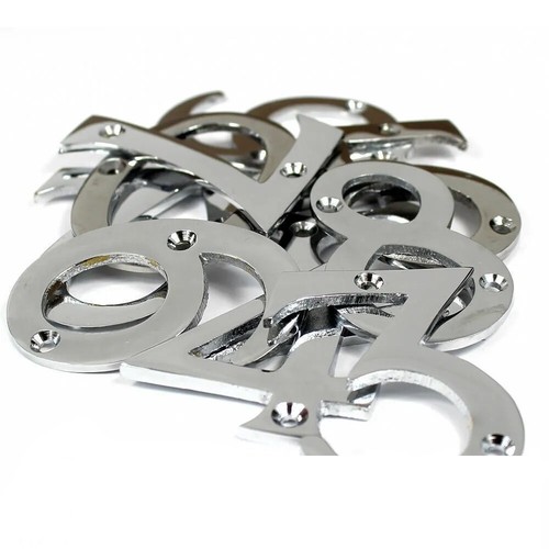 Polished chrome door numbers - polished,