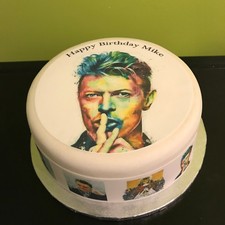 David Bowie pre-cut Edible Icing Cake Topper or Ribbon 03