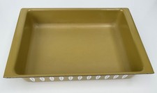 Vintage Cathrineholm Lotus Enamel Olive Green Lasagne Oven Dish. Norway