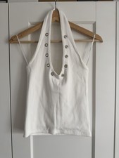 Zara White Halterneck Top Size