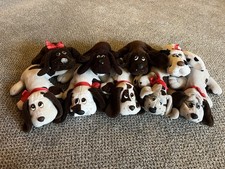 Pound Puppies Newborn 1984 X 9 Grey Brown Spotty White Black Dog Vintage