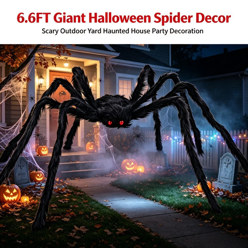 6ft giant halloween spider - 6.6ft,