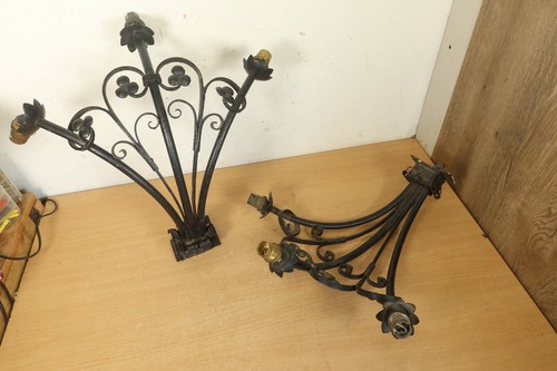 Vintage pair wrought iron - wrought,