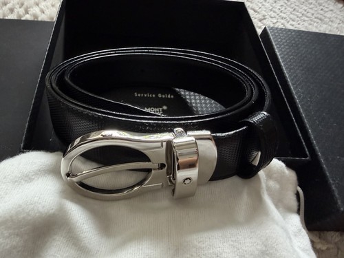 Montblanc black leather belt