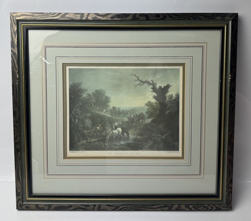 Framed print horse cart - framed,