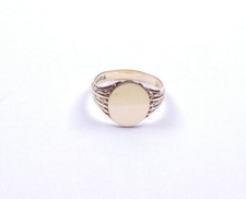 Gents yellow gold ring signet - gents,