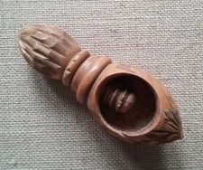 Vintage Treen Nutcracker Hand Carved Wood Screw Action Ideal for Christmas