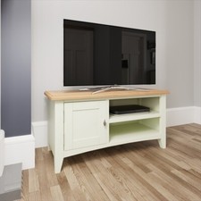 CLEARANCE CAMBRIDGE WHITE TV UNIT 1 DOOR 1 SHELF EX-DISPLAY